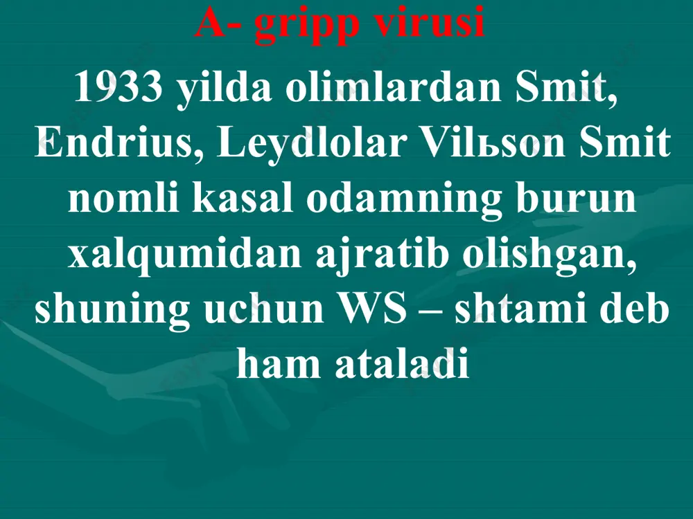virusli kasalliklar (gripp, qizamiq) - Page 5