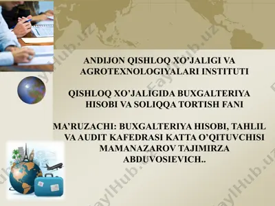 nomoddiy aktivlar hisobi — PPTX