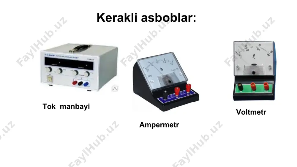 tok manbayining elektr yurituvchi kuchi va ichki qarshiligini aniqlash. 10-sinf, 49-mavzu - Page 3