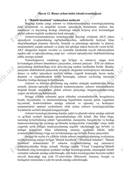 bulutli hisoblash (cloud computing) — DOCX