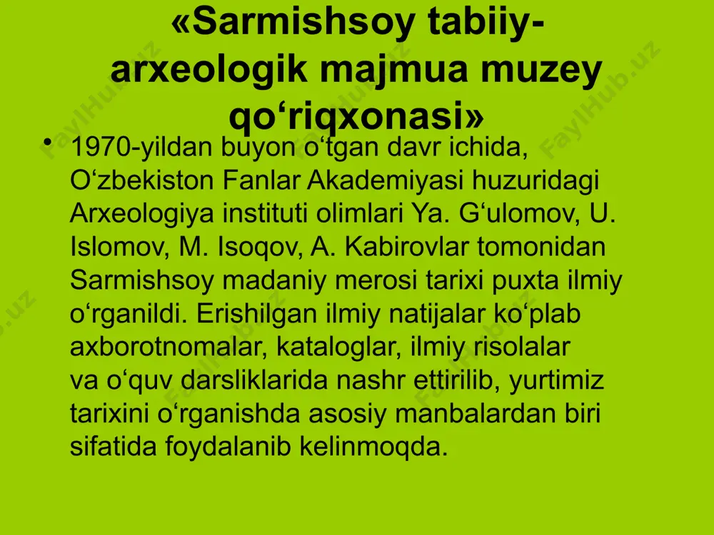 «sarmishsoy tabiiy-arxeologik majmua muzey qo‘riqxonasi» - Page 2
