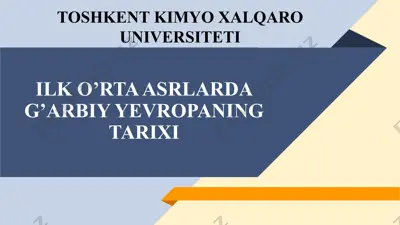 g'arbiy yevropa tarixi — PPTX