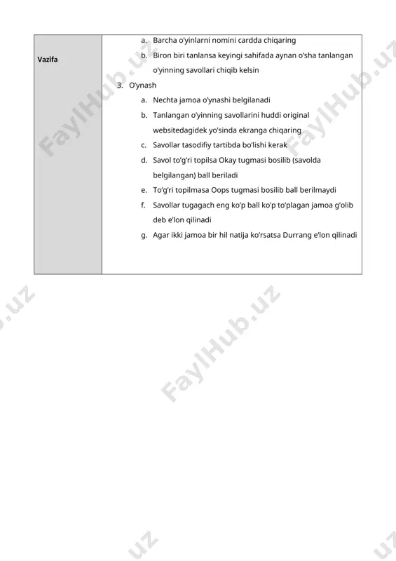 siy algoritmlarni aniqlang va dasturlashtirish jarayonini bayon qiling d1 mos tilda algoritm amalga oshirilishini va yozma algoritm bilan kod varianti o‘rtasidagi munosabatni baholang. p1 algoritmning ta’rifini bering va ilova yaratish jarayonini batafsil tushuntiring. m1 kod yozishdan ijro etishgacha bo‘lgan bosqichlarni aniqlang. lo2 protsessual, obyekt-yo‘naltirilgan va hodisalarga asoslangan dasturlash xususiyatlarini tushuntiring d2 protsessual, obyektga yo‘naltirilgan va hodisaga asoslangan paradigmalarni amalga oshiradigan dastur manba kodini, uning tuzilishi va xususiyatlari nuqtai nazaridan tanqidiy baholang. p2 jarayonga asoslangan, obyektga yo‘naltirilgan va hodisaga asoslangan paradigmalarning mohiyati, ularning o‘ziga xos xususiyatlari hamda o‘zaro aloqadorligi haqida tushuntirish bering. m2 dasturning berilgan manba kodida qo‘llaniladigan protsessual, obyektga yo‘naltirilgan va hodisaga asoslangan paradigmalarni taqqoslab, ularning farqlarini ko‘rsating lo3 ide yordamida asosiy algoritmlarni kodda amalga oshirish d3 ilovalarni ishlab chiqishda ide dan foydalanish va foydalanmaslik o‘rtasidagi farqni tahlil qiling va baholang. p3 ide yordamida algoritm bajaradigan dastur yozing. m3 dasturni ishlab chiqish jarayonini boshqarish uchun ide’dan foydalaning. lo4 debugging jarayonini …