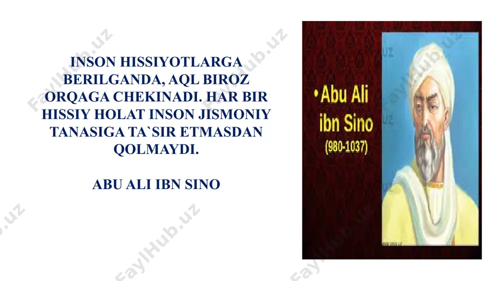 arqaror bo‘lgan emotsional holatdir. lekin kayfiyatdan ehtirosning farqi shuki, ehtiros muayyan harakatga, muayyan obyektga muttasil intilishda kuchli sur’atda ifodalangan kuchli emotsional holatdir. affekt-tez paydo bo‘ladigan, nihoyat darajada kuchli, g‘oyat jo‘shqinlik bilan o‘tadigan qisqa muddatli emotsional holatdir. stress – inson organizmining psixik yoki jismoniy zo’riqishi tufayli yuzaga keladigan emotsional holat. emotsional holatlar professor e.g‘oziev fikricha, kayfiyat shaxsning ruhiy jarayonlariga muayyan vaqt davomida tus berib turuvchi emotsional holatdir. kayfiyat, ya‘ni odamning xursand yoki g‘amgin kayfiyati hech vaqt sababsiz vujudga kelmaydi. odam bajarayotgan biror ishning mavaffaqiyatli tugashi yaxshi tetik kayfiyatni yuzaga keltiradi. qilayotgan ishning oldinga siljimasligi yoki ishga berilgan yomon baho odamda ma‘yuslik, o’z kuchiga ishonmaslik kayfiyatini tug‘diradi. kayfiyat kayfiyat tushunchasiga psixologik manbalarda turli nuqtai nazardan yondashilgan taqdirda ham mazmunan ular bir xillikni anglatadi. jumladan k.turg‘unov lug‘atida shaxsning kuchsiz yoki o‘rtacha kuchga ega bo‘lgan nisbatan barqaror umumiy emotsional holati, a.v.petrovskiyning ―umumiy psixologiya darsligida kayfiyatlar ancha vaqt davomida kishining butun xatti-harakatiga tus berib turadigan …