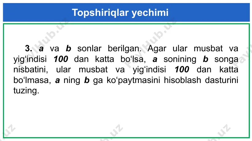 takrorlanuvchi algoritmlarni dasturlash (for operatori) - Page 5