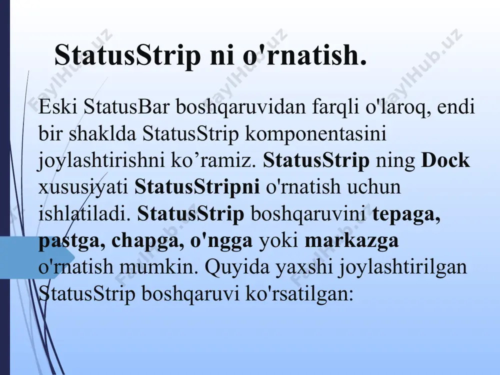 c# windows forms: statusstrip komponentasi taqdimoti - Page 5