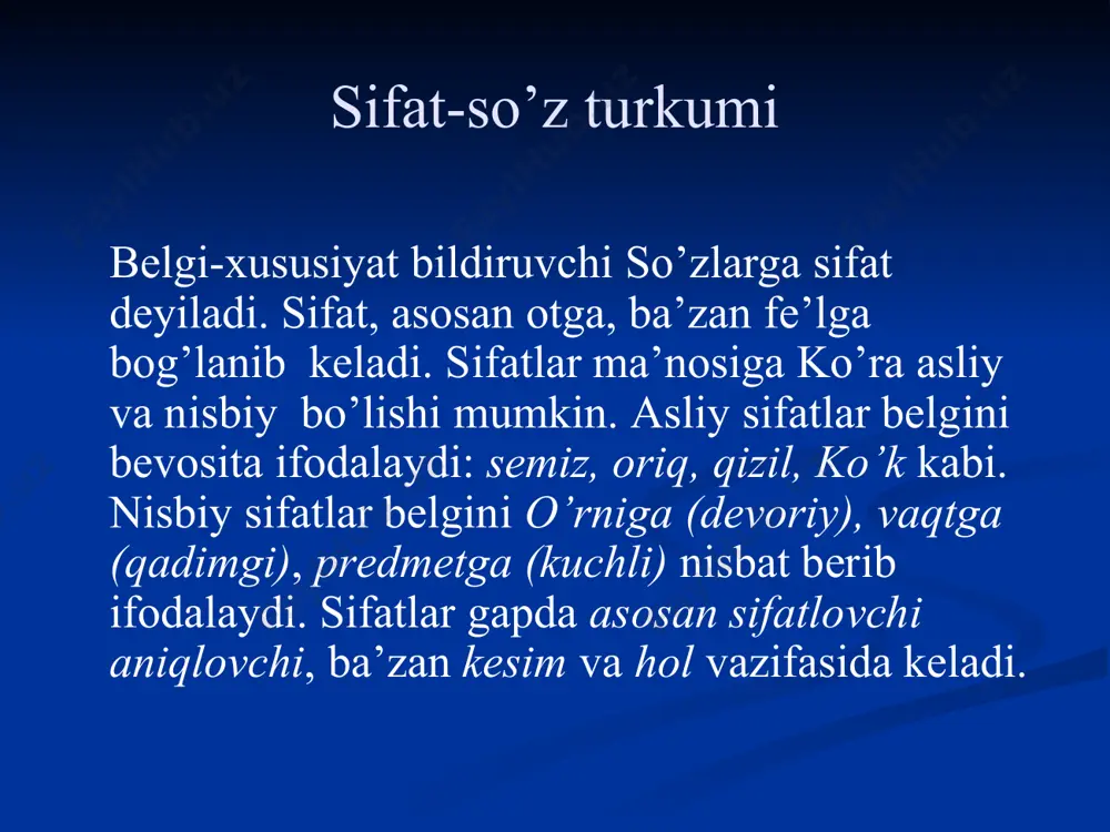 o’zbek udumlari sifаt-so’z turkumi - Page 5