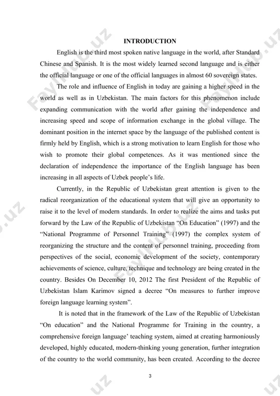 will oblige themselves to work in the acquired specialty at their residence area for at least 5 years after graduation. since the enforcement of the decree all english language teachers have obtained a privilege of receiving a 15 % (urban areas) or 30 % (rural areas) bonus on top of their monthly salary, if they have reached a level of c1 in cefr and prove this with an ielts certificate or a certificate of language proficiency at the national testing centre, which was assigned to design tests to check english teacher’s language proficiency. actuality of the theme of the course paper. video materials used in the learning process are understood as one of the types of technical means of education, providing the function of transmitting information, as well as receiving feedback in the process of its perception and assimilation with the aim of the subsequent development of certain skills and …