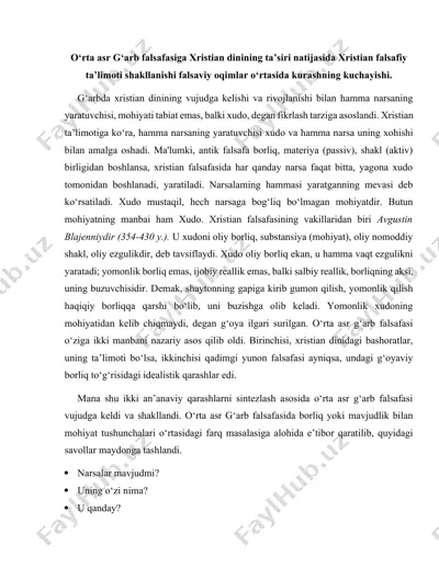 xristian falsafasi — DOCX