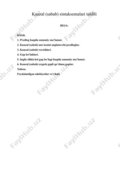 kauzal (sabab) sintaksemalari tahlili — DOC