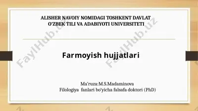 farmoyish hujjatlari — PPTX