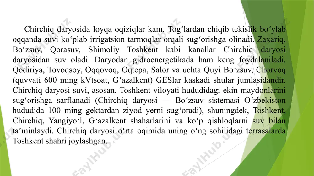 chirchiq va ohangarondaryolari ning gidrografik ta'rifi - Page 4