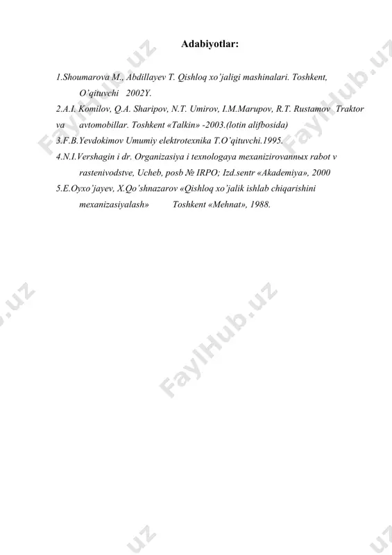 traktor va qishloq xo’jalik mashinalariga texnik qarov sistemasi - Page 5