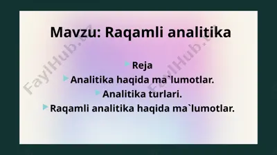 raqamli analitika — PPTX