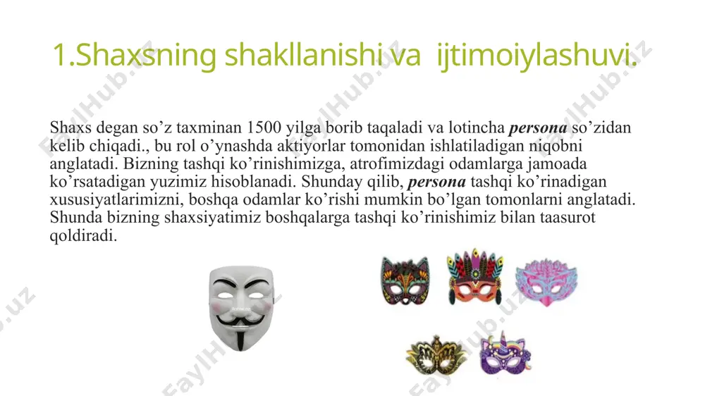 3 yoshdan 7 yoshgacha. 7 yasharlik inqiroz. 5.maktab yoshi davri -8 yoshdan 12 yoshgacha. 13 yasharlik inqiroz. 6. pubertat (jinsiy yetilish) davri 14 yoshdan 18 yoshgacha. 17 yasharlik inqiroz. shveytsariylik psixolog j.piaje insonnig kamol topishini bir necha davrlarga ajratib o’rganishni tavsiya etadi: 1.bola tashqi muhit –ma’lumotlarni qayta ishlash. 2.tafakkaur: a.ijtimoiy davrgacha; b.ijtimoiy davr. 3.intellekt: a)sensomotor -2 yoshgacha; b)operatsion davrgacha 2-7 yosh; c)yaqqol operatsiyalar davri 8-12; d)rasman, formal operatsiya davri – 12-15 yoshgacha. a.a. lyublinskaya shaxs taraqqiyotini muayyan bosqichlarga ajratish 1. chaqaloqlik davri –tug’ulgandan to bir oylikgacha. 2.kichik maktabgacha davr – 1 oydan to 1 yoshgacha. 3.maktabgacha yoshidan oldingi davr -1 yoshdan to 3 yoshgacha. 4.maktabgacha yoshi davri – 3 yoshdan to 7 yoshgacha. 5.kichik maktab yoshidagi o’quvchilik davri 7 yoshdan to 11(12) yoshgacha. 6.o’rta sinf o’quvchisi davri (o’smirlik) -13 yoshdan to 15 yoshgacha. 7.yuqori sing o’quvchisi davri – 15 yoshdan to 18 yoshgacha. e.eriksonning yana bir konsepsiyasi – inson umrini …
