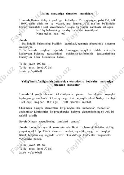 isitma mavzusiga situacion masalalar — DOCX