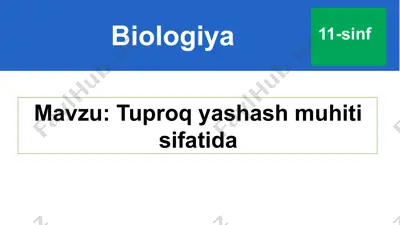 tuproq yashash muhiti sifatida — PPTX