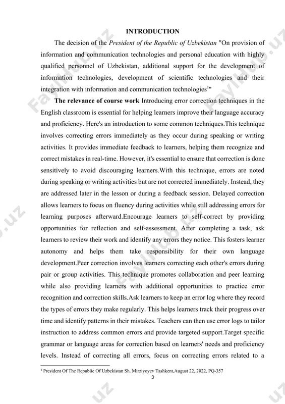-time. however, it's essential to ensure that correction is done sensitively to avoid discouraging learners.with this technique, errors are noted during speaking or writing activities but are not corrected immediately. instead, they are addressed later in the lesson or during a feedback session. delayed correction allows learners to focus on fluency during activities while still addressing errors for learning purposes afterward.encourage learners to self-correct by providing opportunities for reflection and self-assessment. after completing a task, ask learners to review their work and identify any errors they notice. this fosters learner autonomy and helps them take responsibility for their own language development.peer correction involves learners correcting each other's errors during pair or group activities. this technique promotes collaboration and peer learning while also providing learners with additional opportunities to practice error recognition and correction skills.ask learners to keep an error log where they record the types of errors they make regularly. …