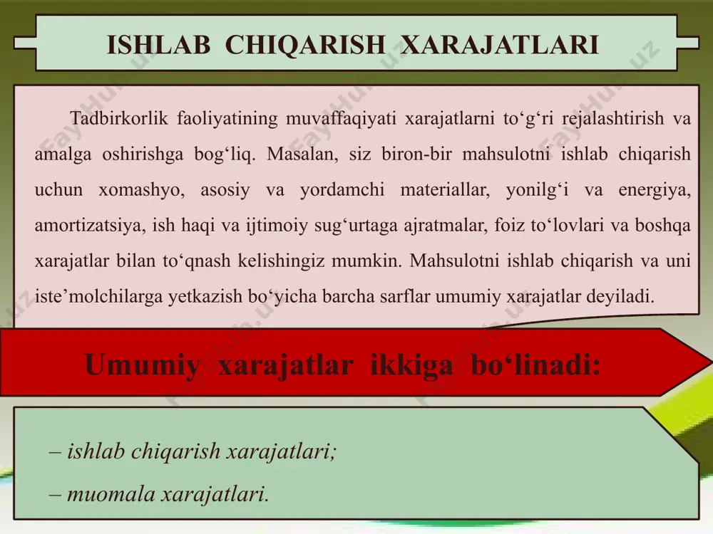 ishlab chiqarish va xarajatlar - Page 5