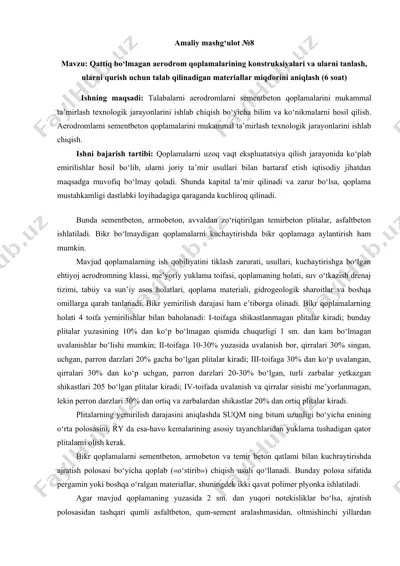 mayda zarrali sementbeton aralashmasi va d-696 ta’mirlagichi — DOCX