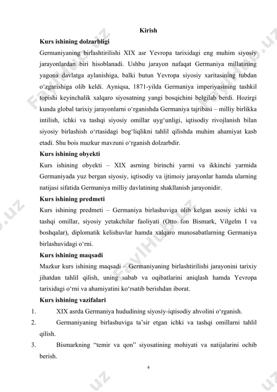 an tarqoq germaniya davlatlarini yagona markazlashgan davlatga birlashtirish masalasini hal qilmadi. avstriya va prussiya gerrnan davlatlari orasida hukmronlik qilish uchun o`zaro kurashni davom ettirdilar. bu borada 1849 yili prussiya ayrim muvaffaqiyatlarni qo`lga kiritdi. may oyida prussiya. gannover va saksoniya "prussiya uniyasi" yoki "uch qirol uniyasi" deb atalgan ittifoq tuzdilar, keyin unga yana germaniyaning 28 ta katta kichik davlallari ham qo`shildi. 1850 yil marlida bu yangi ittifoqning ta`sis majlisi chaqirilib, u ittifoq konstitutsiyasi loyihasini muhokama qildi. inqilobni butunlay bostirishga crishgan avstriya rossiyaning qo`llab-quvvatlashi bilart prussiya boshchiligida bunday ittifoq tuzilishiga e`tiroz bildirdl. nihoyat, prussiya va avstriya vakillari bilan rossiya podshosi nikolay i 1850 yil oktyabrda varshavada qilgan suhbatida avstriyani quwatlashini qat`iy ravishda ma`lum qildi. prussiya germaniya davlatlari orasida hukmronlik uchun o`zining davolaridan voz kechdi. noyabr oxirida prussiya avstriya bilan olmyutsda avstriya boshchiligida sobiq germaniya ittifoqini tiklash haqida bitim imzoladi. germaniya davlatlarini prussiya boshchiligida birlashtirish uchun bo`lgan dastlabki urinish shu tarzda natijasiz tugadi. …