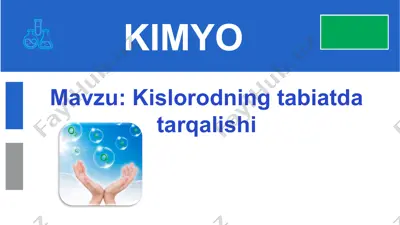 kislorodning tabiatda tarqalishi — PPT