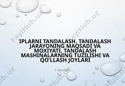 tandalash mashinalari — PPTX