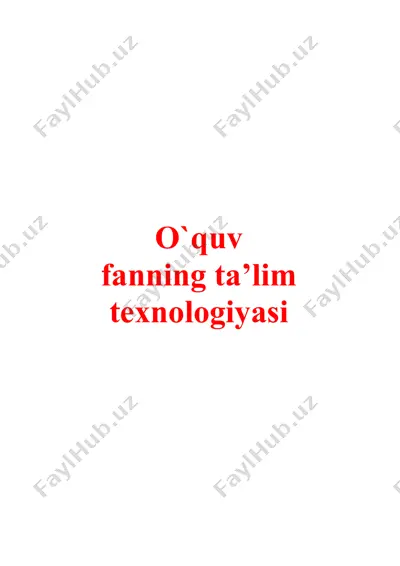 maktabgacha ta’lim pedagogikasi fanining o‘quv materiali — DOCX