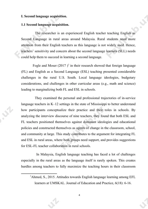 ubject as one of the compulsory requirements for graduates. the researchers found out that students tend to memorize the language rather than practice it because they are more concerned about the graduating requirements only. to make malay learning more interesting, teachers or lecturers must arouse their interests by motivating, inculcating positive attitude and understanding their different emotions and needs from different background and countries. husna and roadian (2016 ) examined the personality factors as extra-linguistic factors influencing the second language learning among foreign students. the sample was about 150 foreign students from 5 public universities in malaysia. the findings of the study show that the foreign students are motivated to succeed from their strong internal strengths. it shows that they are influenced by intrinsic motivation whenever they are asked to choose colors and they tend to choose green, red and yellow. according to max lusher , those who chose these …