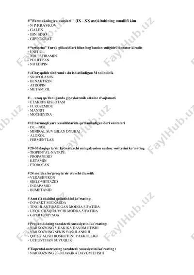 farmakologiya asoslari — DOCX