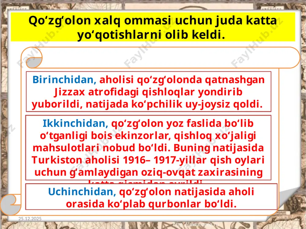 turkistonda 1916-yilgi voqealarning oqibatlari va ahamiyati 9 -sinf - Page 5