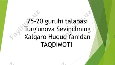xalqaro huquqda hududiy ustuvorlik — PPTX