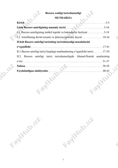 buxoro xonligi tarixshunosligi — DOCX