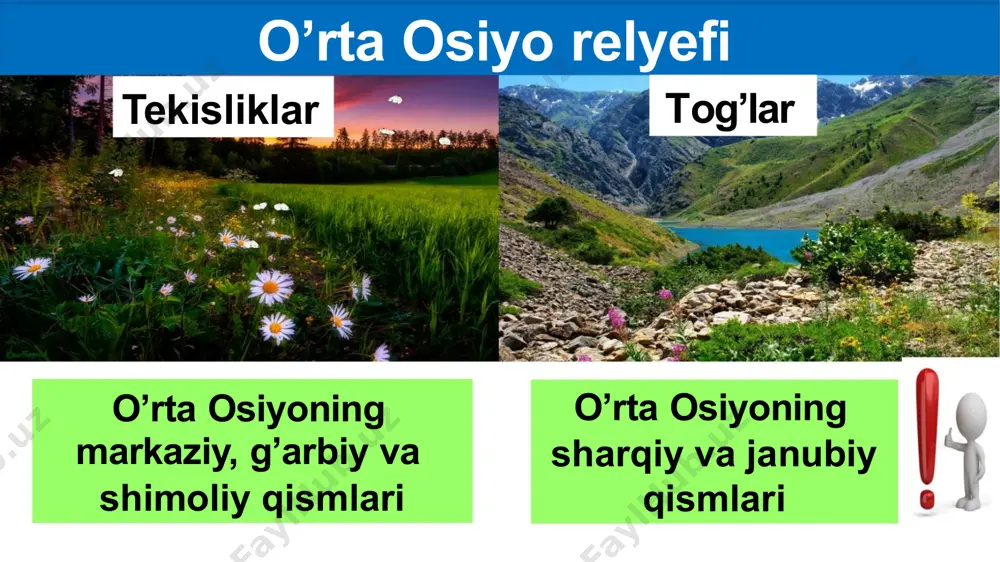 132 m past), qashqarota (-47 m), chagali (-47 m) va boshqa botiqlar kiradi. bulardan eng chuquri qoragiyodir. uning uzunligi 40 km, eni 20 km, osti sho'rxoklar bilan qoplangan. botiqlar yеr yuzasi asosan tеkis, balandligi 150-175 mеtrli mang’ishloq platosida joylashgan. mang’ishloq yarimorolida qoratov, shimoliy oqtov va janubiy oqtov singari past tog’lar ham mavjud. qoratovning janubi-sharqidagi balandligi 555 m ga yetadi. u to’lqinsimon plato tuzilishiga ega. yonbag’irlari tik va quruq soylar bilan kesilgan. yarim orolning shimoliy qismi pasttеkislik bo'lib, qum uyumlari va sho’rxoklar bilan qoplangan. qorabo'g'ozgo'l qo'ltig'ining janubi-sharqiy qismida tuarqir nomli tеpalik joylashgan. tеpalikning balandligi 295 m dan oshmaydi, biroq uni o'rab olgan moonoklinal tuzilishga ega bo'lgan tеpaliklar (bеgеndzaaliqqir, kaymatdag, irsaribobo, oqqir va boshqalar) 370, 480 mеtrgacha yеtadi. tuarqir tеpaligining sharqida qoplonqir platosi joylashgan. ular bir-biridan uchtagan qumlari va koklеnko'l (qorashar) botig’i (-13 m) bilan ajralgan. bu botiqning osti butunlay sho’rxoklar bilan qoplangan. qoplonqir koklеnko’l botig'idan tik ko'tarilgan, uning sharqiy yonbagri ancha …