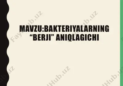 berji aniqlagichi — PPTX