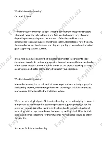 interactive learning — DOCX