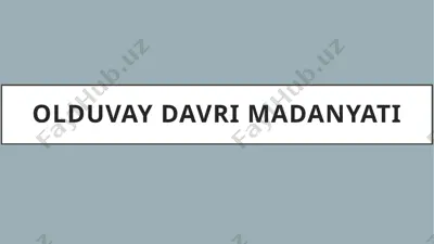 olduvaydavri madaniyat — PPTX