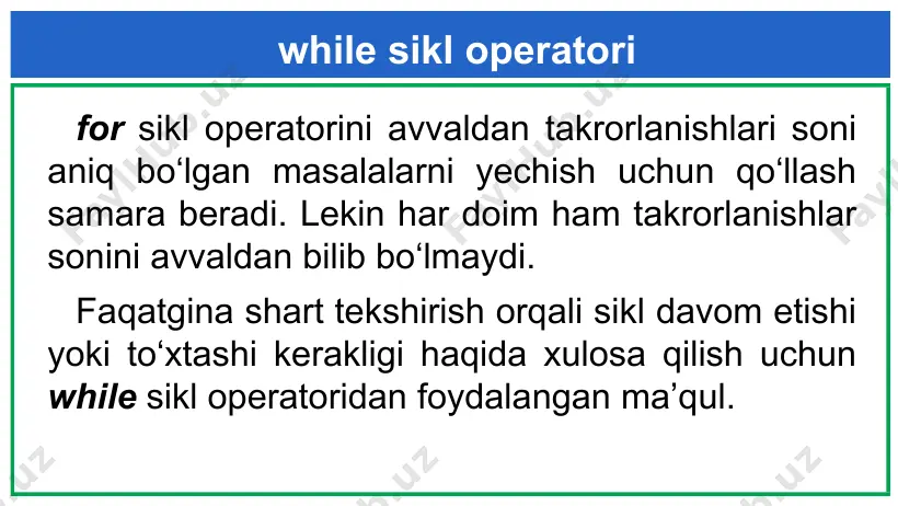 takrorlanuvchi algoritmlarni dasturlash - Page 3