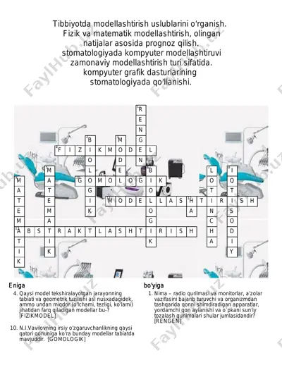 tibbiyotda modellashtirish uslublari — PDF