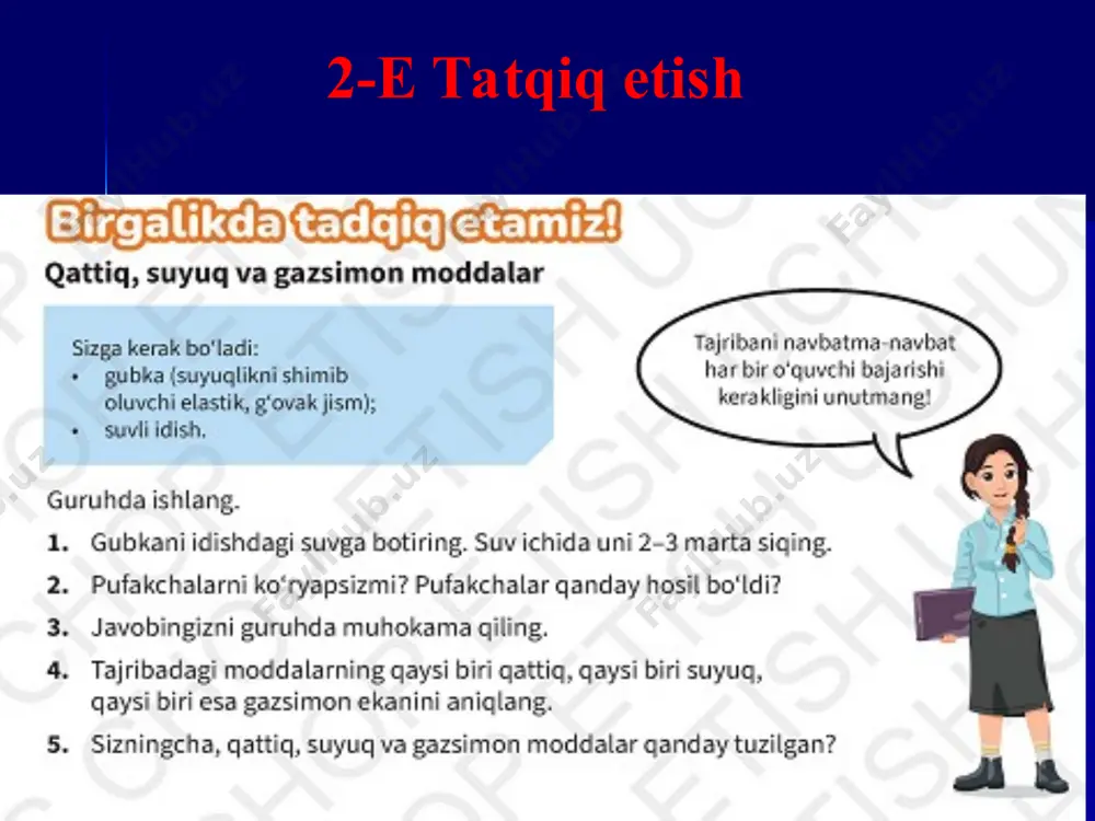 qattiq, suyuq va gazsimon moddalarning tuzilishi - Page 5