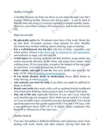 healthy lifestyles — DOCX