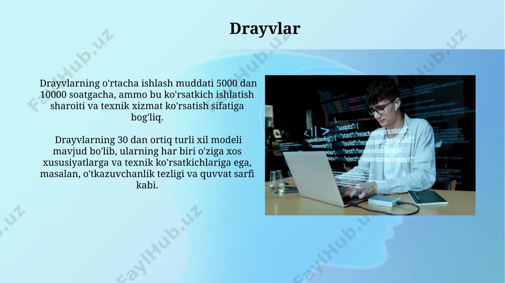 larining rivojlanishi tufayli tizimli dasturlarni qo'llash 5 yil ichida 40% ga o'sishi va xarajatlarni 10% ga kamaytirishini taxmin qilish mumkin. optimallashtirish va samaradorlik samaradorlikni oshirish uchun resurslarni 10% ga tejash maqsadida avtomatlashtirish tizimlarini joriy etish va xatoliklarni kamaytirishga qaratilgan strategiya talab etiladi. optimalashtirish jarayonlarini 30% ga tezlashtirish uchun algoritmlarni qayta ko'rib chiqish va parallel hisoblash texnologiyalaridan foydalanish muhim ahamiyatga ega. tizimli dasturlar nima? tizimli dasturlar, operatsion tizim kabi, kompyuterning 100 dan ortiq resurslarini boshqarish va boshqa dasturlar uchun muhit yaratuvchi murakkab dasturiy ta'minot komplekslaridir. tizimli dasturlarni yaratishda c/c++ kabi yuqori samarali dasturlash tillari qo'llaniladi va ularning ishlashi 0.1 soniyadan kamroq vaqtni oladi. e'tiboringiz uchun rahmat @taqdimot_robot image2.jpg image3.jpg image4.jpg image5.jpg image6.jpg image7.jpg image8.jpg image9.jpg image10.jpg image11.jpg image12.jpg image13.jpg image14.jpg image15.jpg image16.jpg image17.jpg image18.jpg image1.png