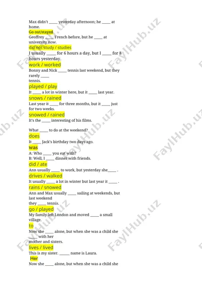 english tense practice — DOC