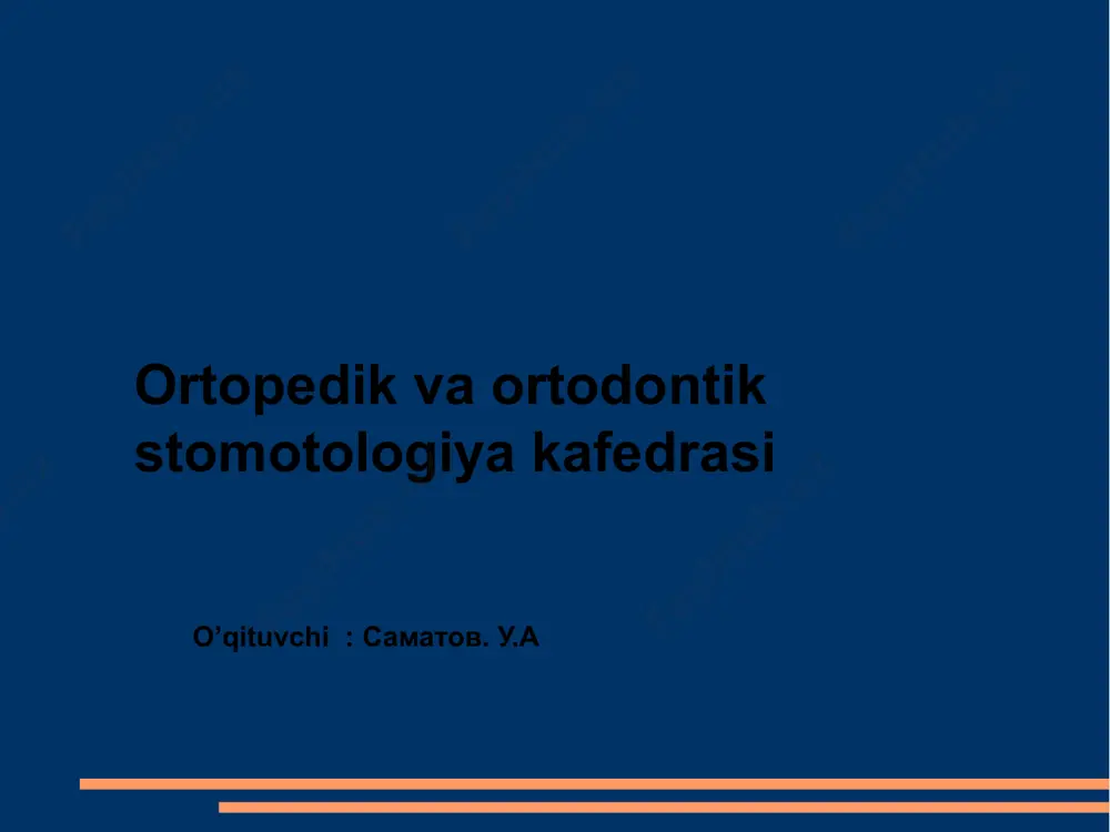 hlarning okklyuzion yuzasi.) - tishlarni tekshirish. -rentgenologik tekshirish usuli. - chaynash mushaklari faoliyatini tekshirish: a) elektromiyografiya (mushak tolalari qo'zg'alganda odam mushaklarida paydo bo'ladigan bioelektrik potentsiallarni o'rganish usuli) b) miotonometriya (mushaklarning ohangini (qattiqligini) o'lchash) v) reografiya (a'zolar va to'qimalarni qon bilan ta'minlashni o'rganish) vkladka qopqoq yorlig'i ikki qismdan iborat bo'lgan monolit yoki prefabrik pinli konstruktsiyadir: pin shaklida ildiz qismi va konus shaklidagi toj qismi. yorliq ko'prik protezlarida bir va bir nechta tojlar uchun asos bo'lishi mumkin. dizayn. cast yoki yig‘iladigan. birinchi holda, mahsulot bir butun sifatida quyiladi, ikkinchidan, pin va qoziq alohida-alohida tayyorlanadi, keyin esa unga vidalanadi. quyma novda tishga taqlid qiluvchi tananing asosiy qismi va vayron qilingan tishning ildizlariga o'rnatiladigan ingichka ignalardir. agar tish turli yo'nalishdagi uch yoki to'rtta ildizga ega bo'lsa va ularga bir vaqtning o'zida pinlarni kiritish mumkin bo'lmasa, yig'iladigan qurilma kerak bo'ladi. ushbu dizayn dumning tishning ildizlari va devorlariga eng germetik mosligini ta'minlaydi, uni keyinchalik olib tashlash …