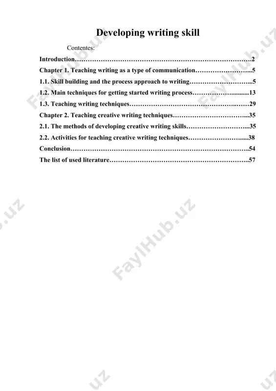 ls. in other words, our qualification work pursues as its major aim to help foreign students improve their writing skills with the integration of other skills from the beginning level. the significance of our work can be proved that we tried to find optional methods of improving writing skills from the beginning level and we applied them in practice. the degree of studiedness. teaching writing is a common theme among most researchers who worked in the sphere of language learning and methodology. the tasks and objectives of the work. having based upon the actuality of the theme we are able to formulate the general goals of our qualification work. a) to study, analyze, and sum up the modern methods of teaching writing; b) to analyze the major results achieved in the studied field; c) to prove the idea of importance of improving students’ writing skills; d) to analyze school textbooks …
