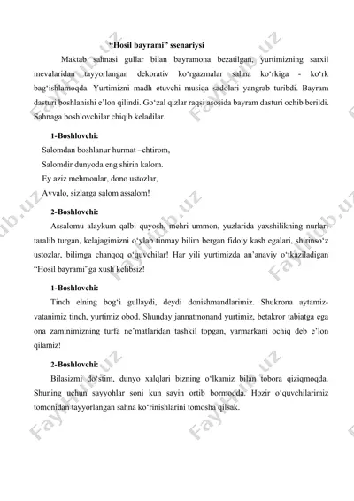 "hosil bayrami" ssenariysi — DOCX
