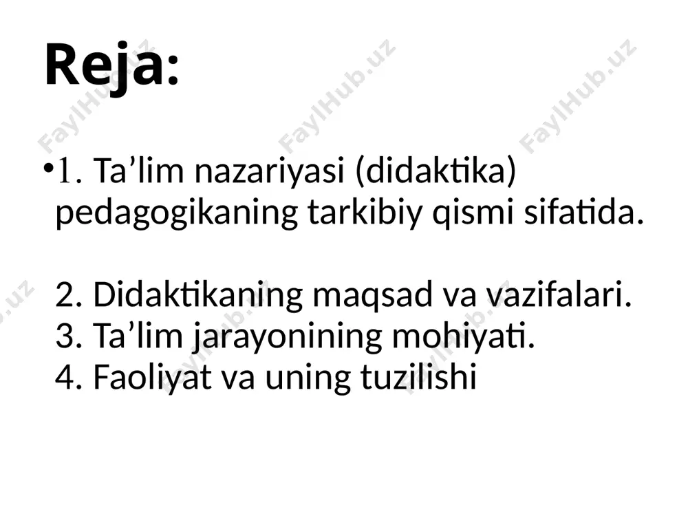 )da bolalar va oʻsmirlarni maʼlumotli qilish va ularga taʼlim berishning didaktik jihatlarini ishlab chiqdi. nemis pedagogi adolf disterveg oʻzining "nemis oʻqituvchilarini maʼlumotli qilishga rahbarlik" (1834—35) asarida didaktikaning ped.da taʼlim nazariyasini bayon etuvchi alohida qism ekanligini taʼkidlagan. shundan keyin didaktikaga taʼlim nazariyasi haqidagi fan sifatida qarash keng yoyildi. hoz. zamon pedagogikasida didaktikaga taʼlim va maʼrifat berish nazariyasi bilan shugʻullanadigan alohida soha sifatida qaraladi. oʻzbek milliy pedagogikasi tarixida ham didaktikaning asosiy xususiyatlarini aks ettirishga bagʻishlangan koʻpgina tadqiqotlar mavjud. garchi turkiy mutafakkirlarning asarlarida didaktika hozirgi nom bilan atalmagan boʻlsada, lekin ular taʼlim jarayonining qonuniyatlarini belgilashi, uni tashkil etishning yoʻl-yoʻriqlarini koʻrsatishi jihatidan beqiyos ahamiyatga ega. forobiy, beruniy, ibn sino, ahmad alfargʻoniy, margʻinoniy, davoniy, alisher navoiy, munis singari mutafakkirlarning taʼlimni uyushtirish, uning samaradorligini oshirish, oʻqitish jarayonida oʻqituvchi va oʻquvchi munosabatlari borasidagi qarashlari jahon ped. taraqqiyotining oʻziga xos bosqichini tashkil etadi. muayyan yoshdagi bolalarni jamoa tarzida bir joyda oʻqitishning samaradorligi ilk bor ibn sino tomonidan koʻrsatib …