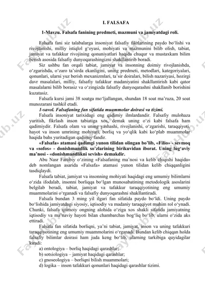 falsafa fani — DOCX