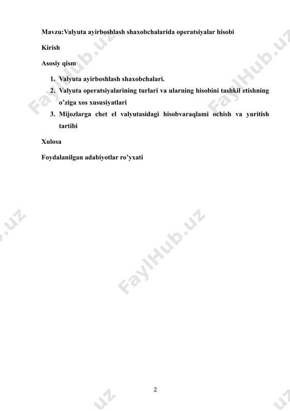 uriladi. o'zbekiston respublikasining rezidentlari va norezidentlari valyuta munosabatlarining sub’ektlari bo'lib hisoblanadilar. valyuta boyliklari bilan amalga oshiriladigan operatsiyalar valyutani tartibga solish ob’ekti bo'lib hisoblanadi. chet el valyutasi, chet el valyutasidagi qimmatli qog'ozlar, chet el valyutasidagi to'lov hujjatlari va sof quyma oltin valyuta boyliklari hisoblanadi.amaldagi qonunga muvofiq valyuta operatsiyalari joriy xalqaro operatsiyalarga hamda kapital harakati bilan bog'liq valyuta operatsiyalariga bo'linadi. joriy xalqaro operatsiyalarga quyidagilar kiradi: tashqi savdo, boshqa joriy faoliyat olib borilishi, shu jumladan xizmatlar ko'rsatilishi munosabati bilan, mollami eksport va import qilish, valyuta boyliklarining oldi-sotdisi bo'yicha hisob-kitoblami amalga oshirish, intellektual mulkka bo'lgan huquqni ro'yobga chiqarish bilan bog'liq, hisob-kitoblari to'lov muddatini kechiktirmaslik sharti bilan amalga oshiriladigan, zayom mablag'lari berilishi yoki jalb etilishini nazarda tutmaydigan operatsiyalar; bank omonatlari, kreditlari, investitsiyalar va boshqa moliya operatsiyalaridan foizlar, dividendlar hamda o'zga daromadlami xorijga va xorijdan o'tkazish; savdo bilan bog'liq bo'lmagan mablag'lami, shu jumladan ish haqi, pensiya, aliment, meros pullami o'tkazish, shuningdek shunga o'xshash boshqa operatsiyalar kiradi. …