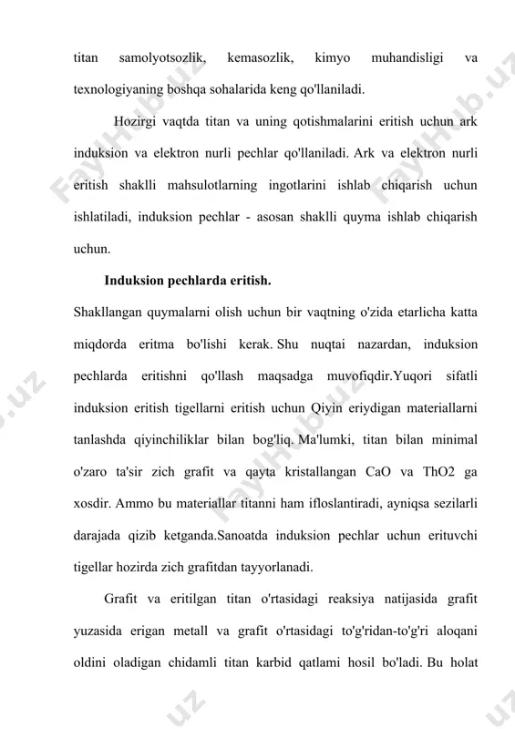 eritish quyidagi texnologik ko'rsatkichlar bilan tavsiflanadi: diametri 102 mm bo'lgan ingot uchun erish tezligi 4,5-9,0 kg / soat; energiya sarfi 6,6-13,2 kvt • h/kg; quymadagi metall unumi 95-98%. sarflanadigan elektrodlarni eritish tsirkoniy va uning qotishmalaridan ingotlar ishlab chiqarishning asosiy sanoat usuli hisoblanadi. elektrod matritsaga bosish yoki sinterlash yoki neytral muhitda keyingi payvandlash orqali amalga oshiriladi. qotishma komponentlari o'choqqa briketlar shaklida kiritiladi yoki sarflanadigan elektrodga bosiladi. ikkinchi holda, ular elektrodning markaziga joylashtirishga harakat qilishadi. erish uchun ham to'g'ridan-to'g'ri, ham o'zgaruvchan tokdan foydalanish mumkin. ruxsat etilgan oqim yanada barqaror erish sharoitlarini ta'minlaydi. eritma pechning suv ko'ylagi yuzasiga o'rnatilgan solenoid yordamida aralashtiriladi. energiya sarfi 0,8-1,2 kvt/kg, metallning quyma hosil bo'lishi 85-90% ni tashkil qiladi. bosilgan elektrodni eritish natijasida olingan ingotlarning tarkibi bir xil emas. tarkibni tenglashtirish uchun ingotlar odatda ikkinchi marta eritiladi, ularning o'lchamlari esa diametrini oshiradi. sarflanadigan elektrod bilan yoyni eritish volfram elektrodi bilan eritishdan ko'ra pastroq sifatli sirtga ega bo'lgan ingot …